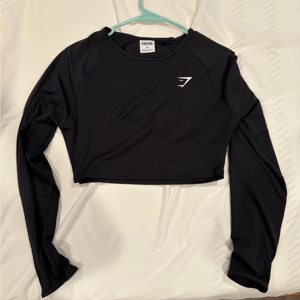 Gymshark Black & white Long Sleeve Crop Top - Women